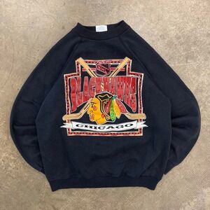 Vintage Chicago Blackhawks NHL 90s Hockey Sweatshirt Crewneck Size Large